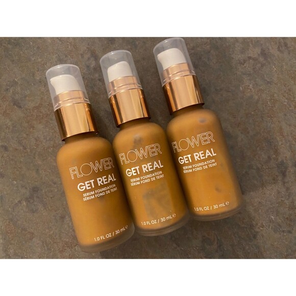 3x Flower Get Real Serum Foundation 1 oz ea - 02 Nutmeg - Picture 1 of 3